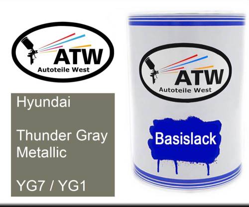 Hyundai, Thunder Gray Metallic, YG7 / YG1: 500ml Lackdose, von ATW Autoteile West.